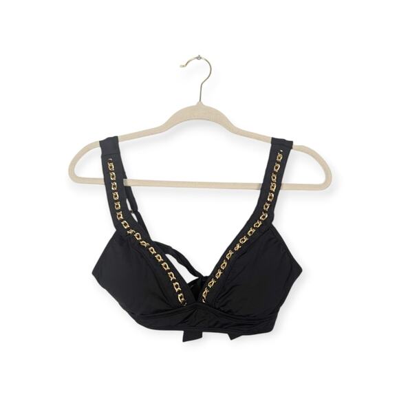 Kenneth Cole Other - NWT Kenneth Cole Black Gold Chain Bikini Top Size M